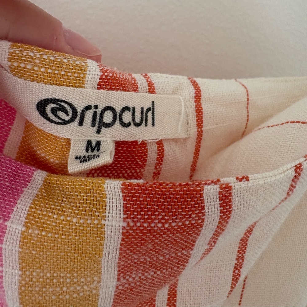 Rip Curl Colorful Striped Heat Wave Cotton Sleeveless Midi Dress Size Medium - Picture 6 of 9